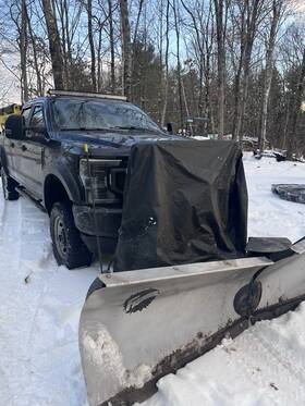 1-25-72-blk-v 603 Plowing Co. Plow Hydraulics Cover - Velcro Strap Secured Universal Fit Free Shipping