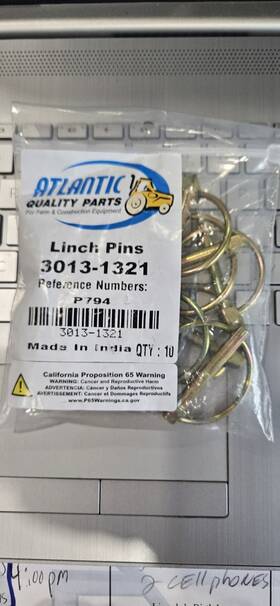 P-794 Atlantic 10 Linch Pins P 794 3013 1321 Snow Plow Nos Sealed