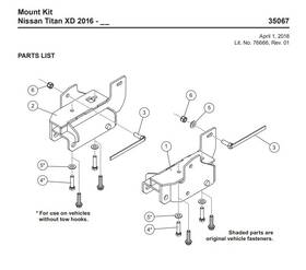 35067 Blizzard Mount 2016-24 Nissan Titan Xd Western Ultramount Blizzard/snowex