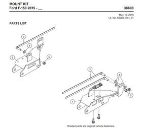 38600 Blizzard 2015-2024 Ford F150 Plow Mount Western Ultramount Blizzard/snowex
