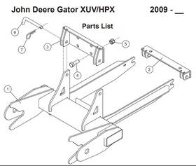 B35126 Blizzard Plows 2009-2011 John Deere Gator Xuv Hpx Power Hitch 680lt 720lt