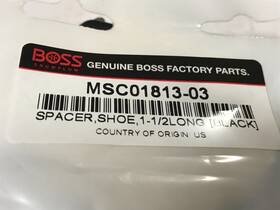 Msc01813-03 Boss 1 1/2 Inch Black Long Plow Shoe Spacer