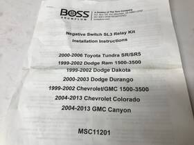 Msc11201 Boss Negative Switch Sl3 Relay Kit Headlight Adapter