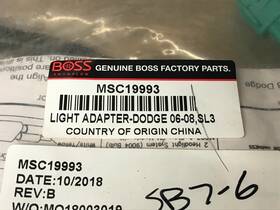Msc19993 Boss Light Adapter Sl3 Dodge 2006-2008