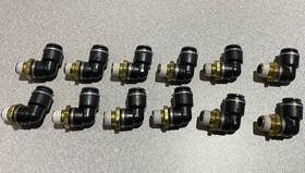 Ne90m375p25s Buyers Products Lot Of 12 Ne90m375p25 Brass/poly Dot Push-in Swivel Male Elbow 3/8 Inch Tube