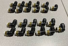 Ne90m375p375s Buyers Products Lot Of 11 Brass/poly Dot Push-in Swivel Male Elbow 3/8 Inch