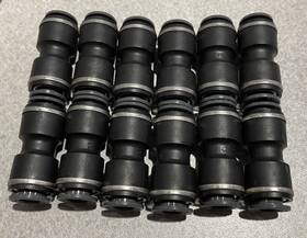Nuc0p375 Buyers Products Lot Of 12 Brass/poly Dot Push-in Union Connector 3/8 Inch Tube