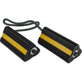 Wc24483 Buyers Products Rubber Wheel Chock Set 4x4x8 Inch With 3 Foot Rope