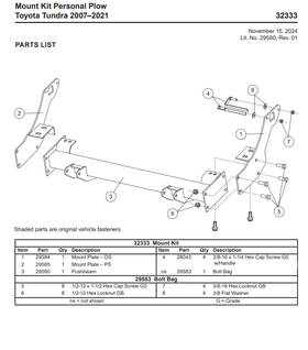 32333 Fisher Mount 2007-2021 Toyota Tundra Sr5 Limited Dx Western Snowex
