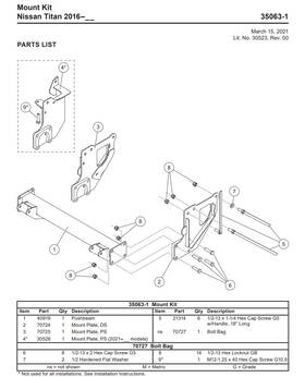 35063-1 Fisher Mount 2016-2024 Nissan Titan Western Snowex