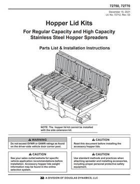 Fisher 72770 Western Striker Steel-caster Snowex Helixx 70 Inch Hopper Cover Kit Lid