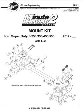 77102 Fisher Minutemount Kit Ford Superduty 2017