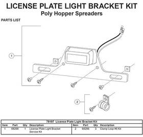 78197 Fisher Poly Spreader License Plate Light Kit Western Tornado Poly-caster