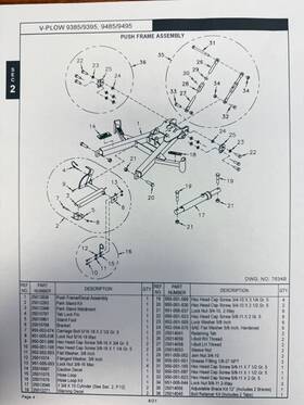 25013938 Hiniker Push Frame For V Plow