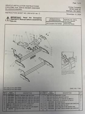 25014992 Hiniker Plow Mount -