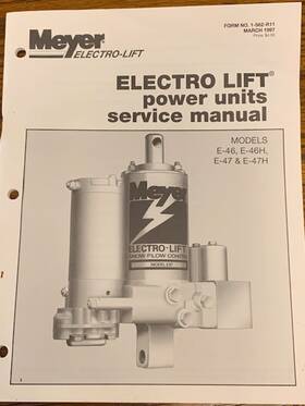 1-562-r11 Meyer Nos 1997 Electro Lift Power Unit Service Manual E-46 E-46h E-47 E-47h