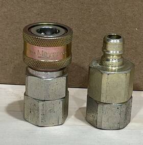 22444-22443 Meyer Genuine Snow Plow 22444 And 22443 Female Thread Nipple Coupler Nos