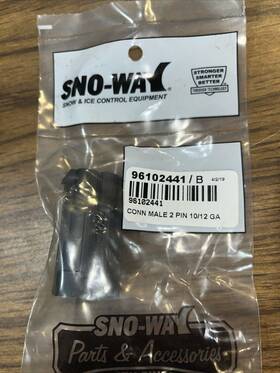96102441 Sno-way Male Connector 2 Pin 10/12 Ga Oem Nos