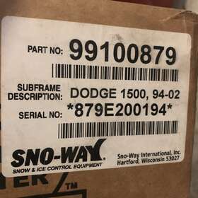 99100879 Sno-way Snoway Dodge 1500 94-02 26 Series Or 3 Pin Bracket