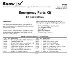 84785 Snowex Genuine Oem Emergency Parts Kit