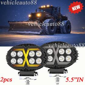 T855207 Veauto08 Snow Plow 2x 5.5 Inch Led Work Lights Lamp Truck Tractor Headlight Suv Utv