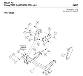 C5500 Western 64110 2003-2009 Chevy Gmc C4500 4x2 Plow Mount Ultramount Snowex B