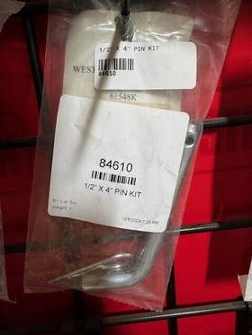 84610 Western Plow Pin Kit 1/2 Inch X 4 A
