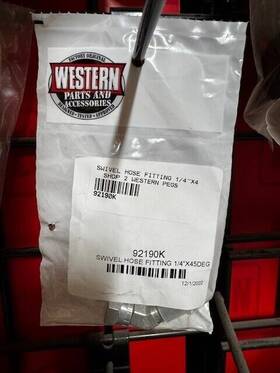 92190k Western Plow Swivel Hose Fitting 1/4 Inch X 45deg A