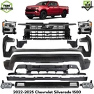 Front Bumper Primed Steel & Headlights Kit For 2022-2025 Chevy Silverado 1500. Fixed Price $1650.00.