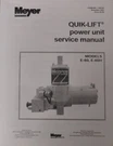 Meyer Quick Lift Power Unit Service Manual E60, E60H. Fixed Price $16.00.