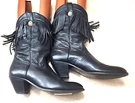 Dingo Boots Western Cowboy Leather Fringe Black Made Mexico Women's 8. Fixed Price $63.19.
