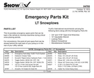Snowex 84785 Genuine Oem Emergency Parts Kit. Fixed Price $199.95.
