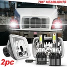 Pair 7X6" 5X7 Led Headlights For Freightliner FL50 FL60 FL70 FL80 MT35 MT45 MT55. Fixed Price $55.79.