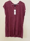 Eileen Fisher 100% Bio-linen Berry V-neck Pullover Sweater Sleeveless. Fixed Price $71.00.