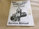 Meyer Quik-lift Service Manual Models & E-60H. Fixed Price $12.99.