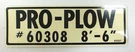 Vintage Western Snow Plow Size Decal Sticker Pro #60308 8' - 6". Fixed Price $11.99.