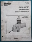 Meyer E-60H Quik-lift Power Unit Service Repair Workshop Manual. Fixed Price $14.99.