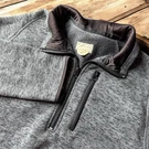 Stetson Men 1/4 Zip Pullover Sweater Grey Heathered Fleece Lined Western. Fixed Price $38.00.