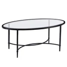 Sei Furniture Quinton Oval Glass Top Cocktail Table Black. Fixed Price $205.92.