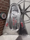 Vintage Blazon Wing Metal Saucer Sled Atomic Christmas Decor. Fixed Price $60.00.