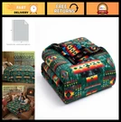 Reversible Aztec Fleece Blanket - Native American Western Throw, Full Size 60"X8. Fixed Price $107.99.