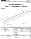Snowex Part # 84524 Rubber Deflector Kit For 6.8FT, 7.2FT Lt Plows. Fixed Price $230.00.