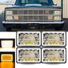 4PCS Dot 4X6" Led Headlights Halo Combo For Chevy C10 Pickup Truck 1980-1986 Us. Fixed Price $79.96.