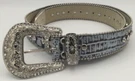 Western Belt Leather Studded Rhinestone Cross Sparkle Faux Alligator Womens M/l. Fixed Price $39.88.
