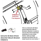 Boss Genuine Snow Plow Part # STB03014-03 Shock Absorber Mount Bracket STB3014. Fixed Price $22.99.