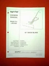 Agri-fab 48" Snow Plow Dozer Blade Model LBD48D Parts Manual. Fixed Price $5.00.