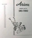 Ariens 10000 Series 1963-1972 Sno-thro Walk-behind Snow Thrower Service Manual. Fixed Price $72.99.
