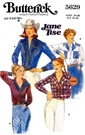 70S Women's Western Shirt, Bust 34" Butterick 5629 Sewing Pattern Reproduction. Fixed Price $24.50.
