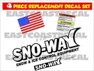 Sno-way Snow Plow 4 Piece Kit Blade Flag Warning Set New Decals #SNO1. Fixed Price $18.95.