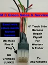 Western Snow Plow 6 Pin Truck Side Harness Repair End 27070 Usa Made Oem Wire!!. Fixed Price $29.95.